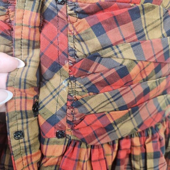 Vintage 40s 50s Vicky Vaughn Day Dress Womens S Red Plaid Button Front Fit Flare - Picture 10 of 12